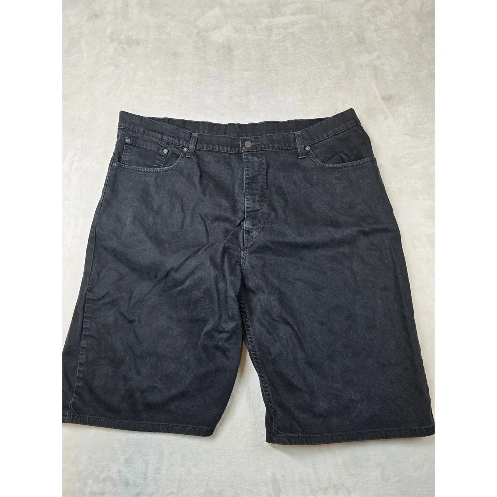 Levi's 569 Denim Shorts Mens 44 Big Tall Black Jean Cotton Casual Loose Straight